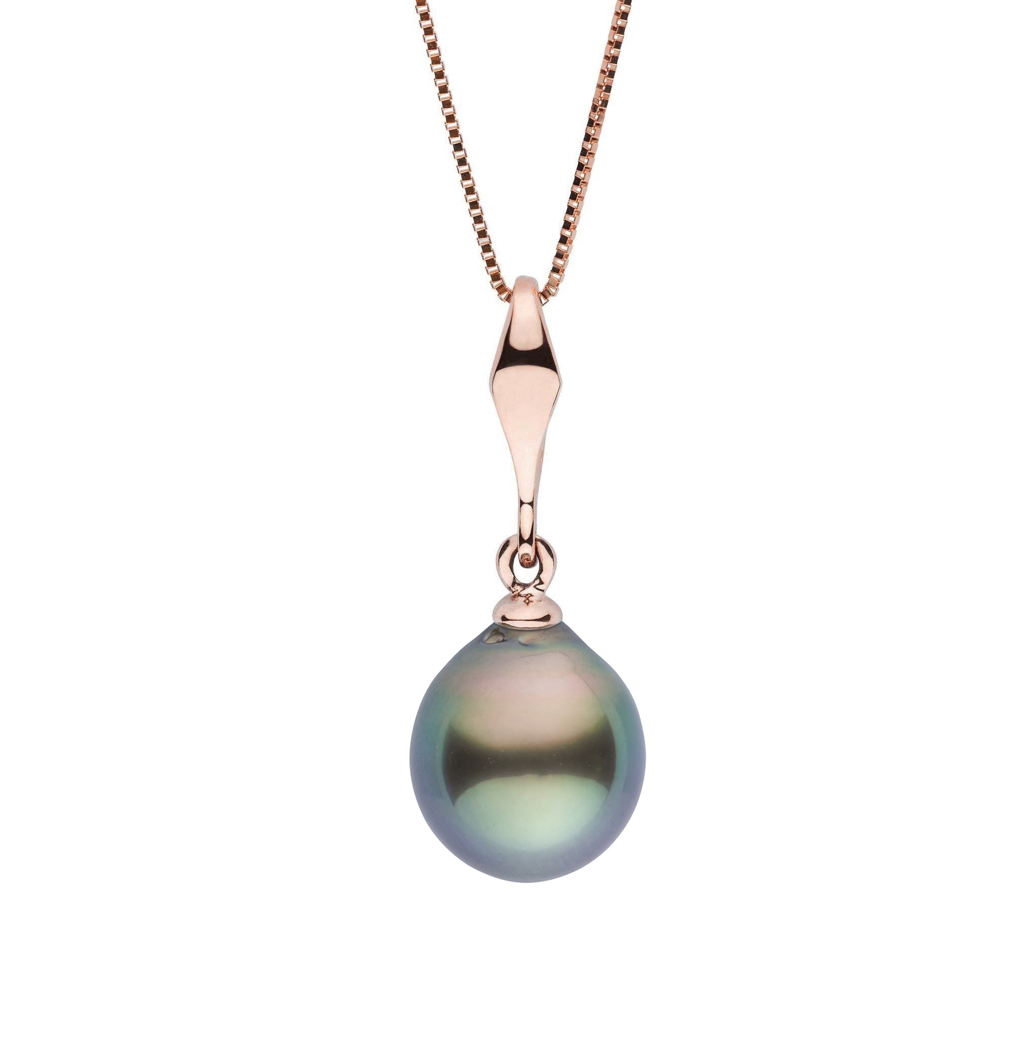 Essential Collection 9.0-10.0 mm Tahitian Drop Pearl Pendant Rose Gold