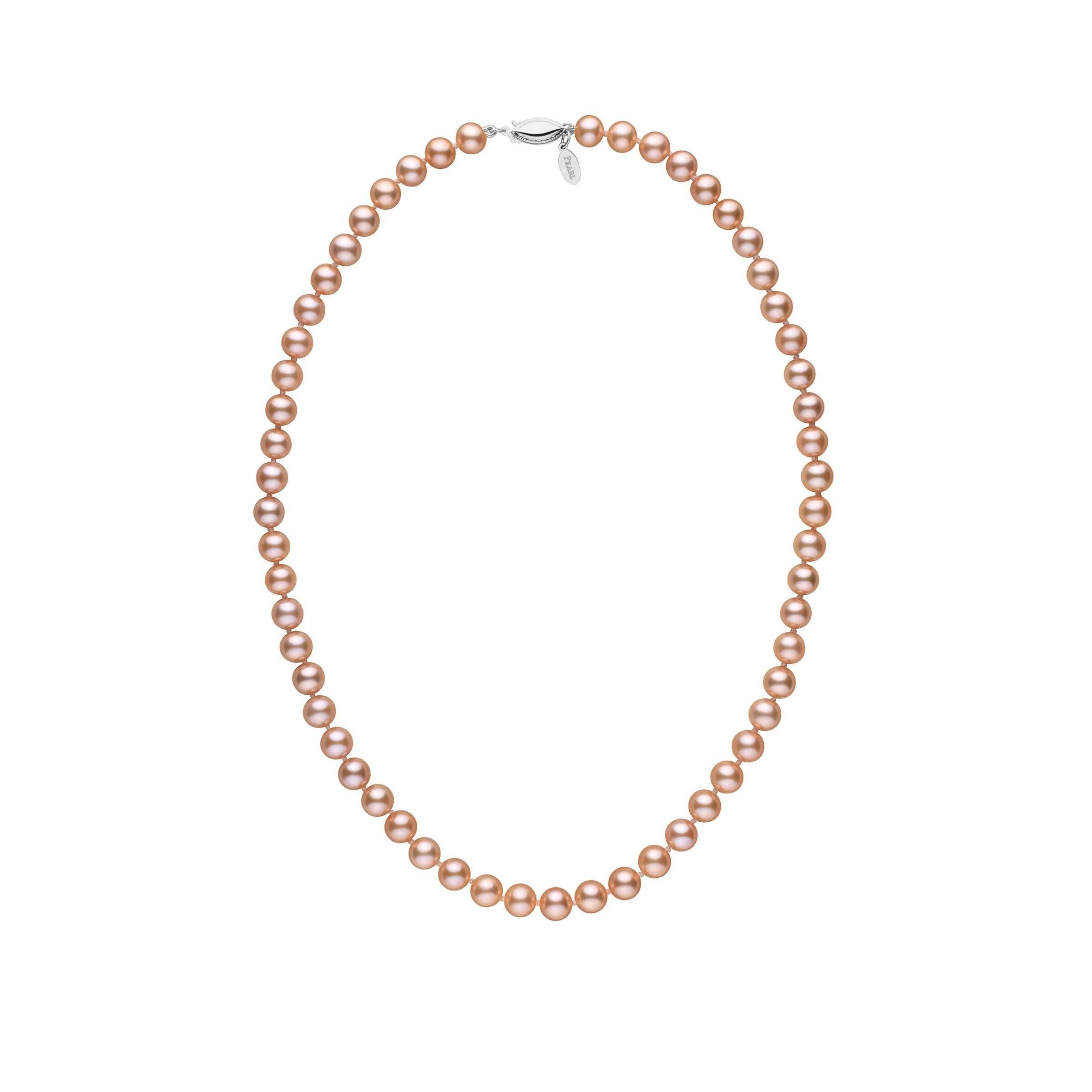 6.5-7.0 mm 16 Inch Pink to Peach Freshadama Freshwater Pearl Necklace