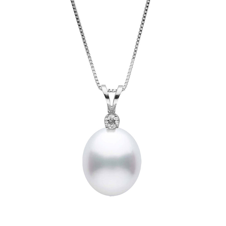 Harmony Collection Drop 9.0-10.0 mm White South Sea Pearl & Diamond Pendant White Gold
