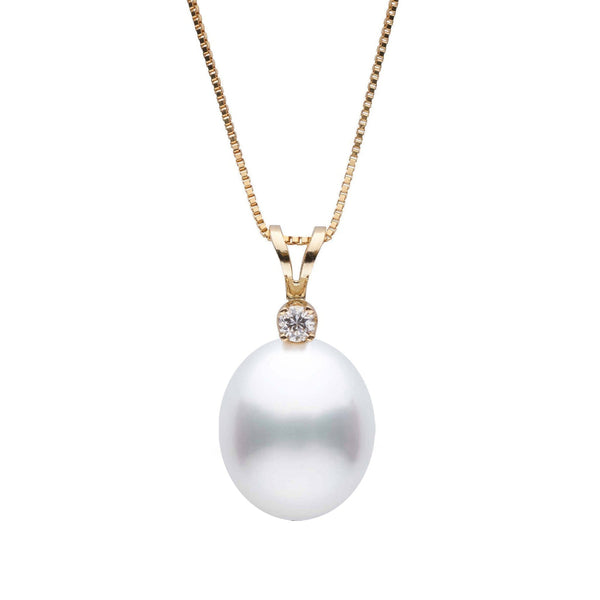 Harmony Collection Drop 9.0-10.0 mm White South Sea Pearl & Diamond Pendant yg