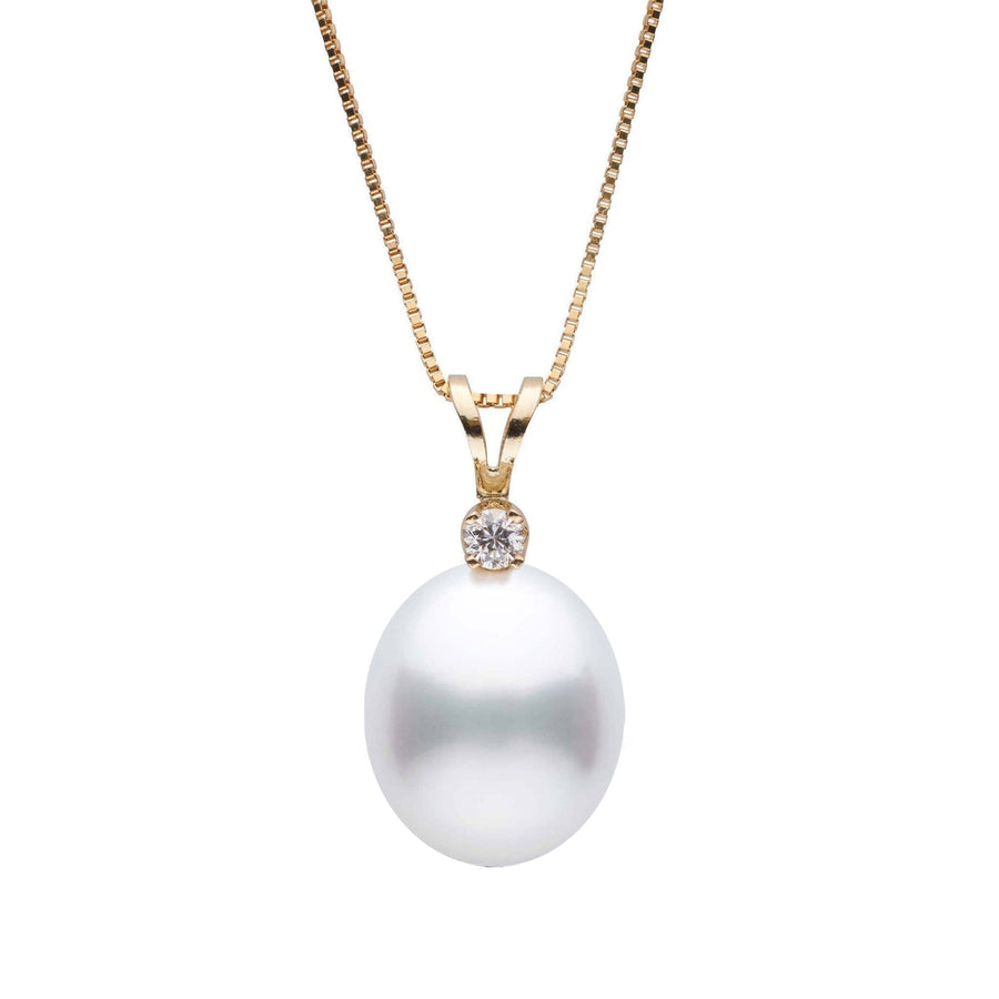 Harmony Collection Drop 9.0-10.0 mm White South Sea Pearl & Diamond Pendant yg