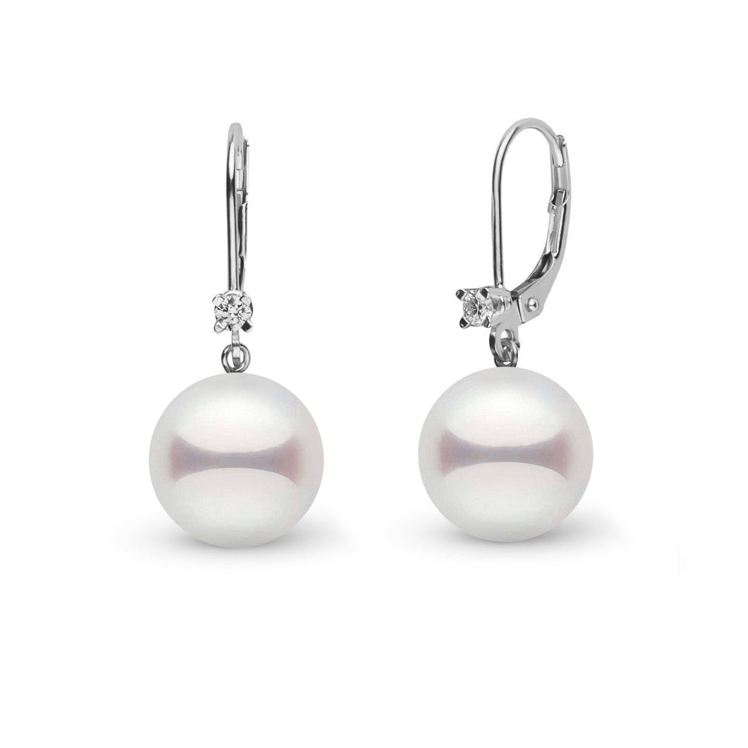 8.0-8.5 mm Akoya Pearl and Diamond Harmony Collection Earrings white gold VS1-G diamoinds