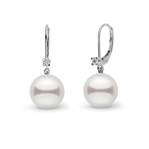 8.0-8.5 mm Akoya Pearl and Diamond Harmony Collection Earrings white gold VS1-G diamonds
