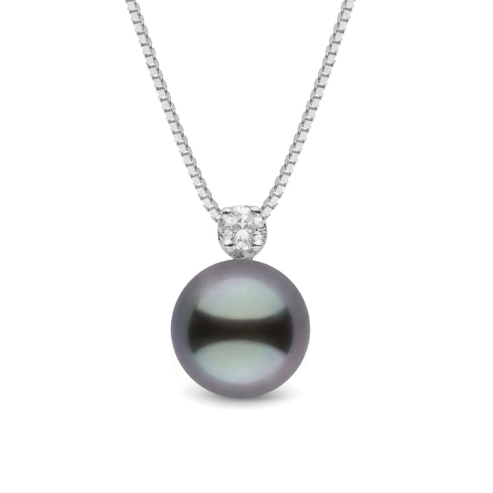 North Star Collection 9.0-10.0 mm Tahitian Pearl and Diamond Pendant White Gold
