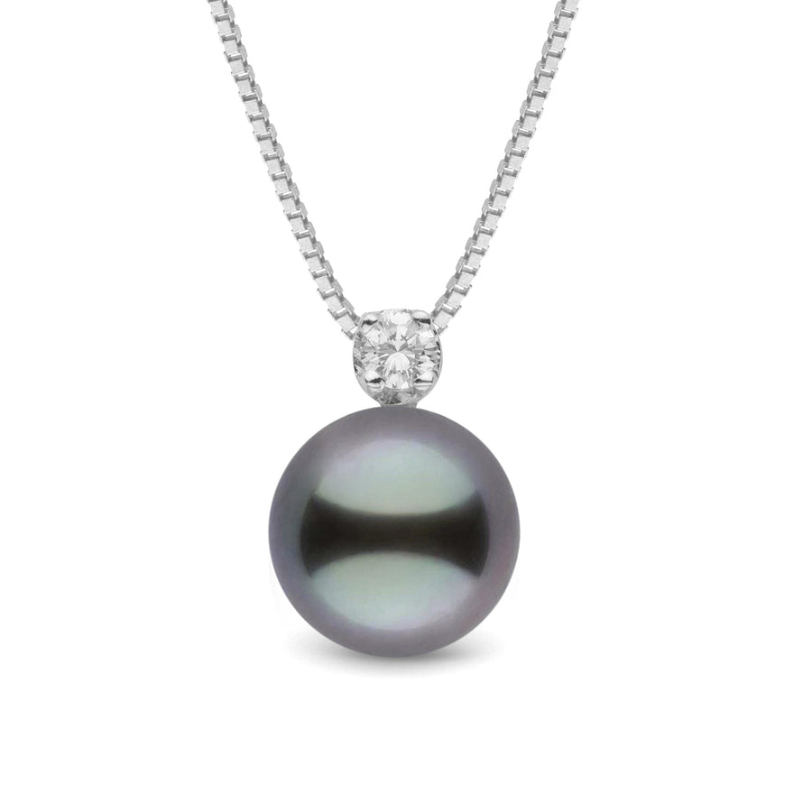 North Star Collection 9.0-10.0 mm Tahitian Pearl and Diamond Pendant White Gold