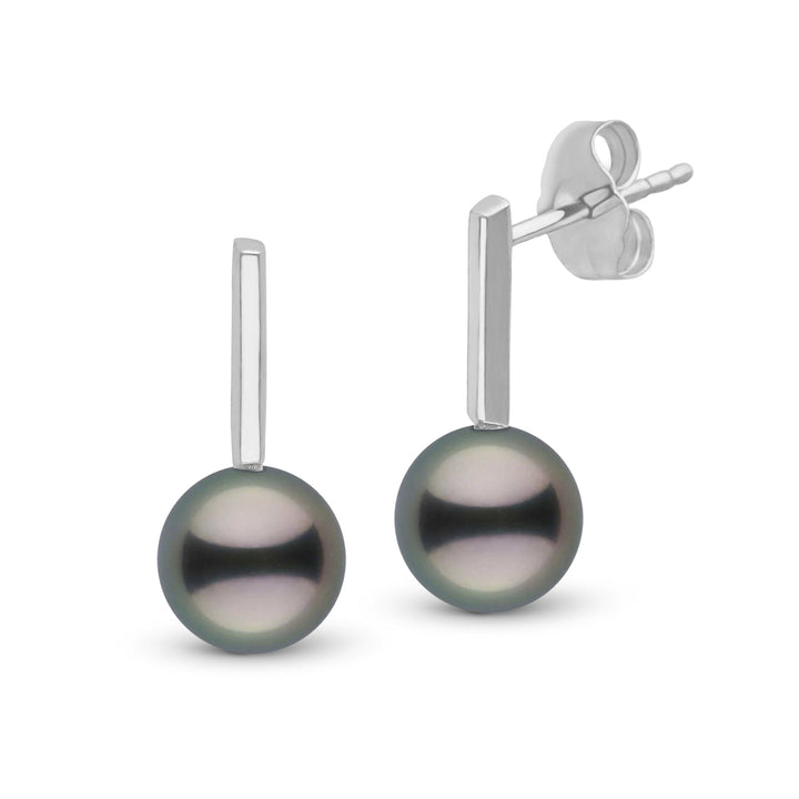 Petite Bar Collection 8.0-9.0 Tahitian Pearl Earrings White Gold