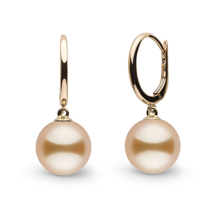 Solid Eternal Collection 10.0-11.0 mm Golden South Sea Pearl Earrings