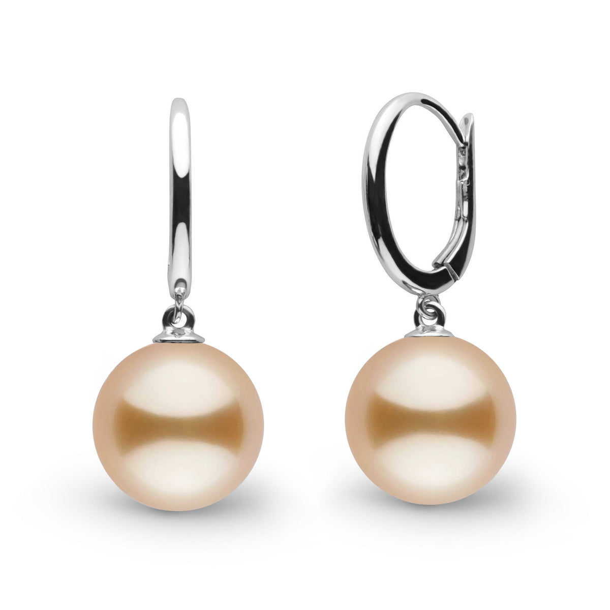 Solid Eternal Collection 11.0-12.0 mm Golden South Sea Pearl Earrings wg