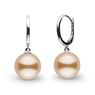 Solid Eternal Collection 11.0-12.0 mm Golden South Sea Pearl Earrings wg