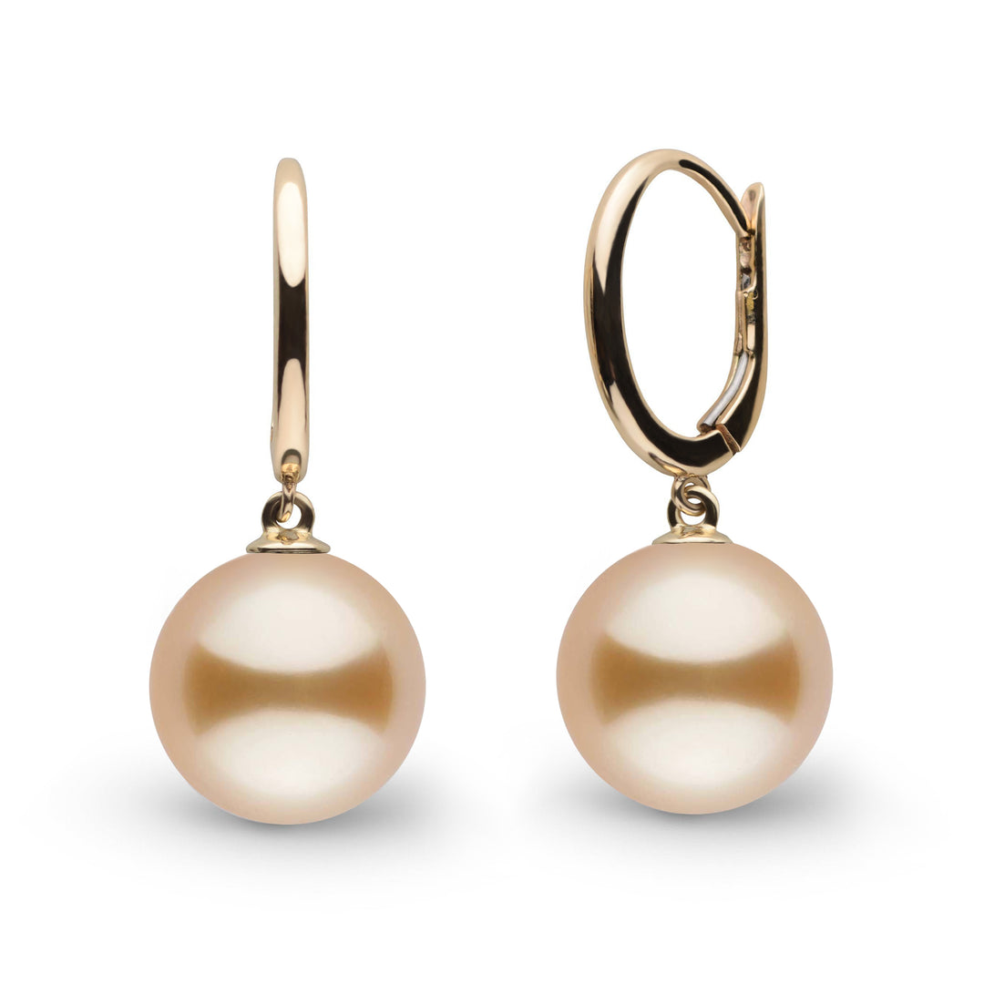 Solid Eternal Collection 11.0-12.0 mm Golden South Sea Pearl Earrings