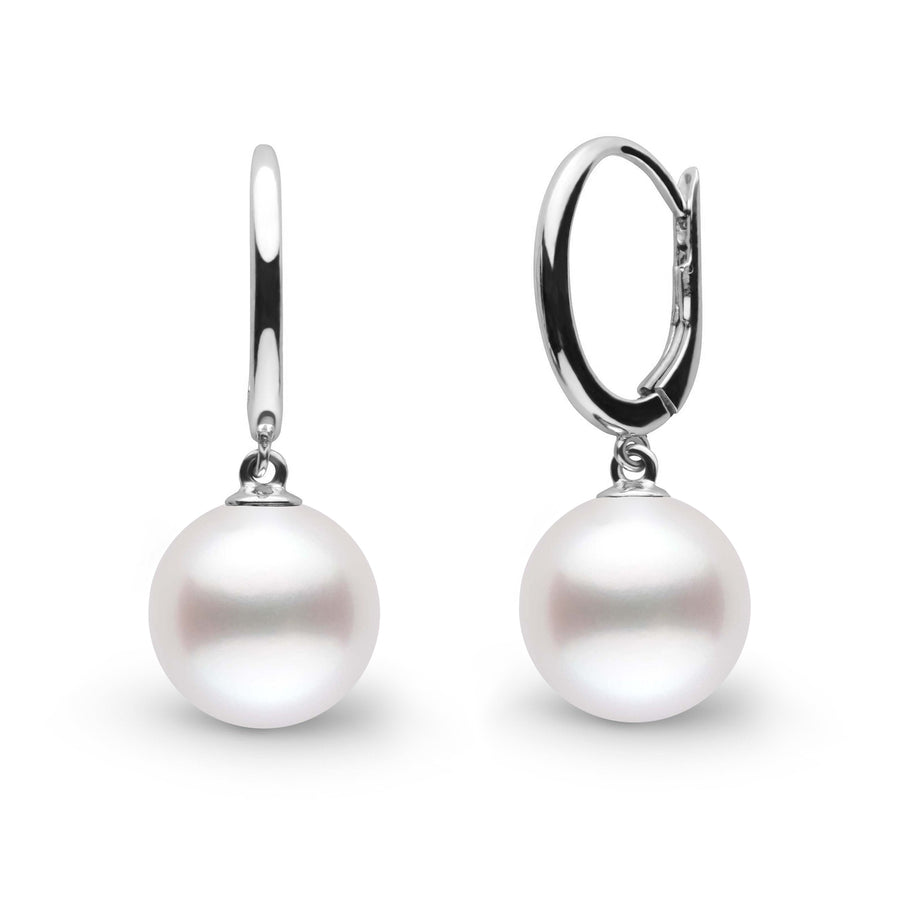 Solid Eternal Collection 10.0-11.0 mm White South Sea Pearl Earrings wg