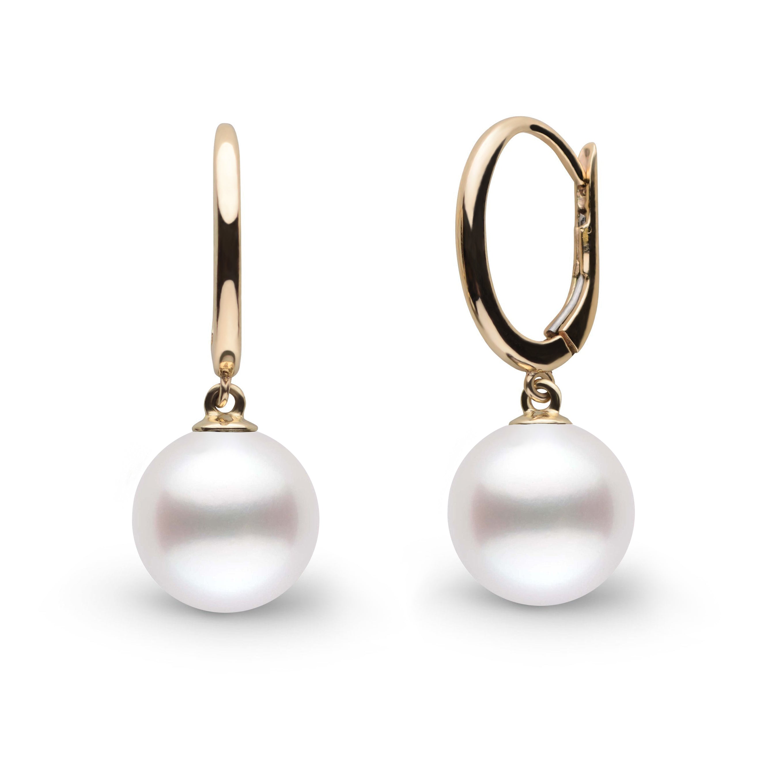 Solid Eternal Collection 9.0-10.0 mm White South Sea Pearl Earrings