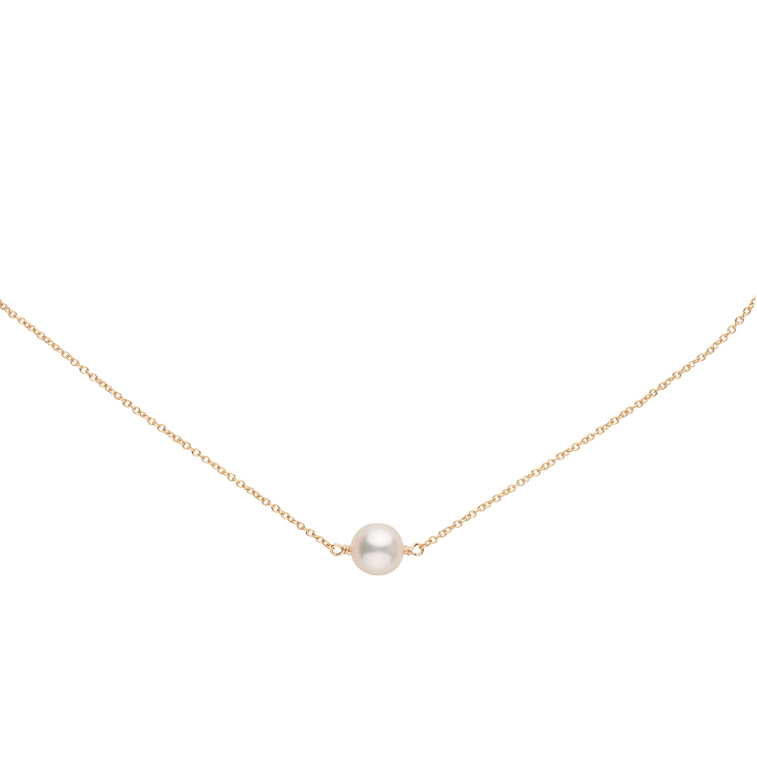 8.5-9.0 mm Akoya Pearl Solitaire Pendant yellow close up