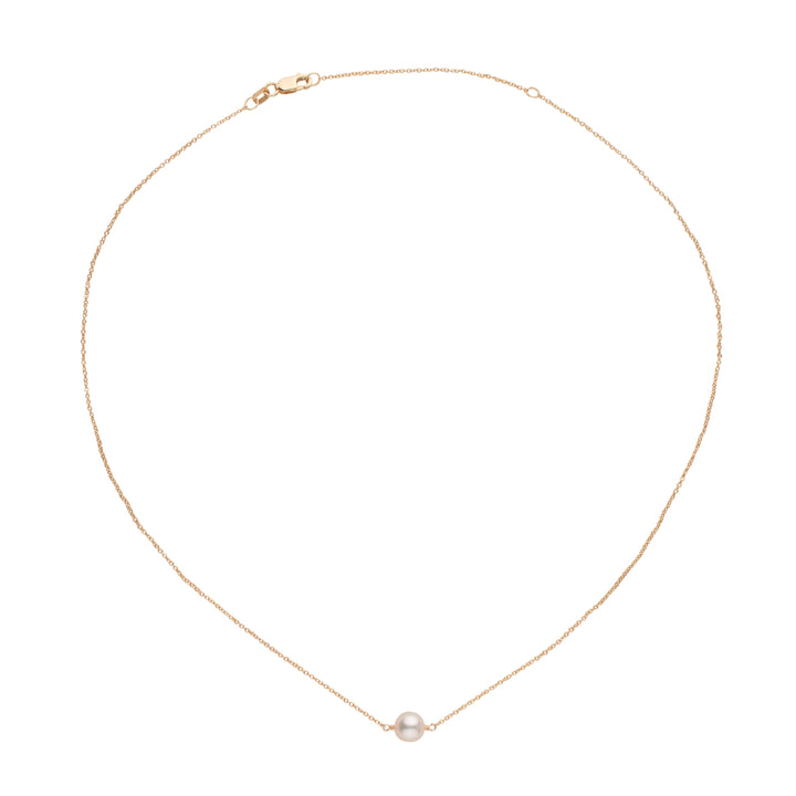 8.5-9.0 mm Akoya Pearl Solitaire Pendant yellow gold