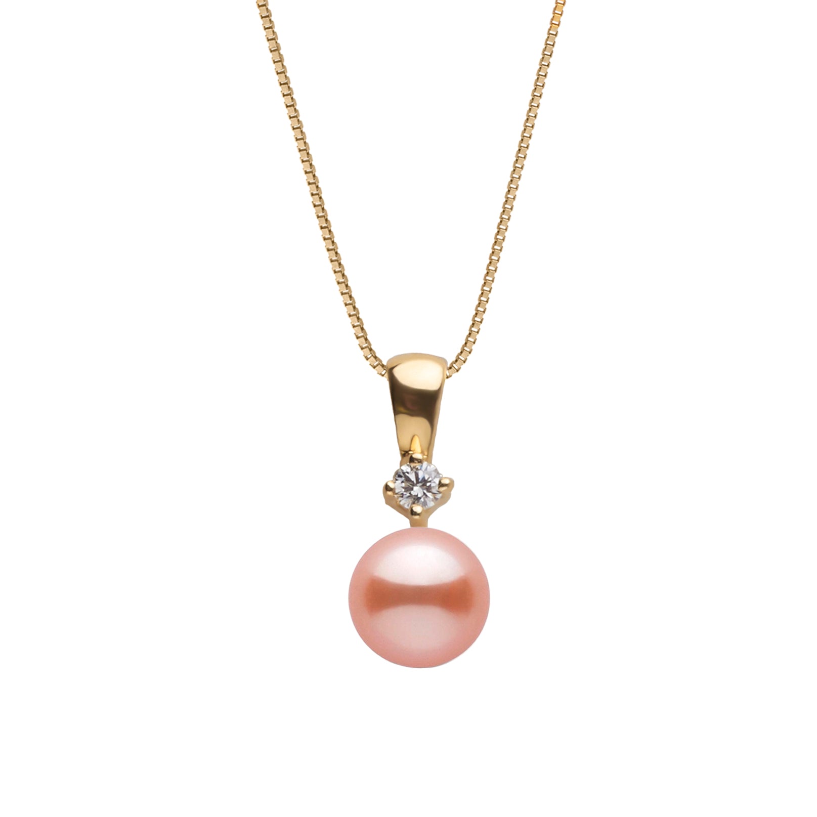 6.5-7.0 mm Pink Freshadama Pearl and Diamond Starlight Collection Pendant