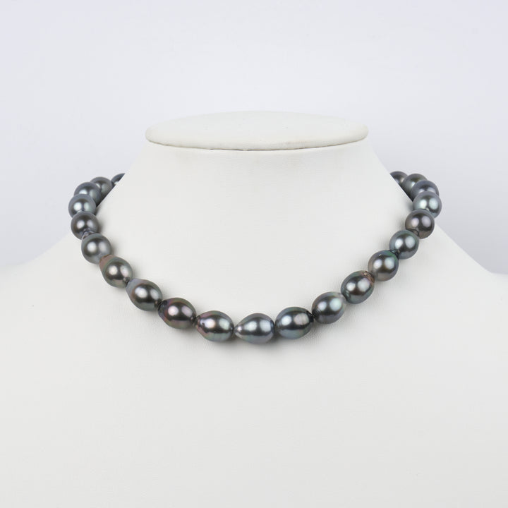 11.2-12.2 mm AAA Tahitian Drop Pearl Necklace bust view