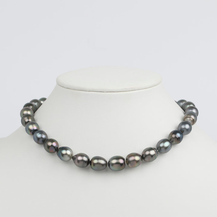 11.0-12.2 mm AAA Tahitian Drop Pearl Necklace on bust
