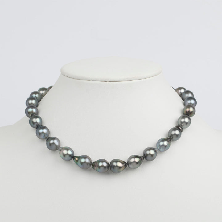 11.2-11.9 mm AAA Tahitian Drop Pearl Necklace on bust