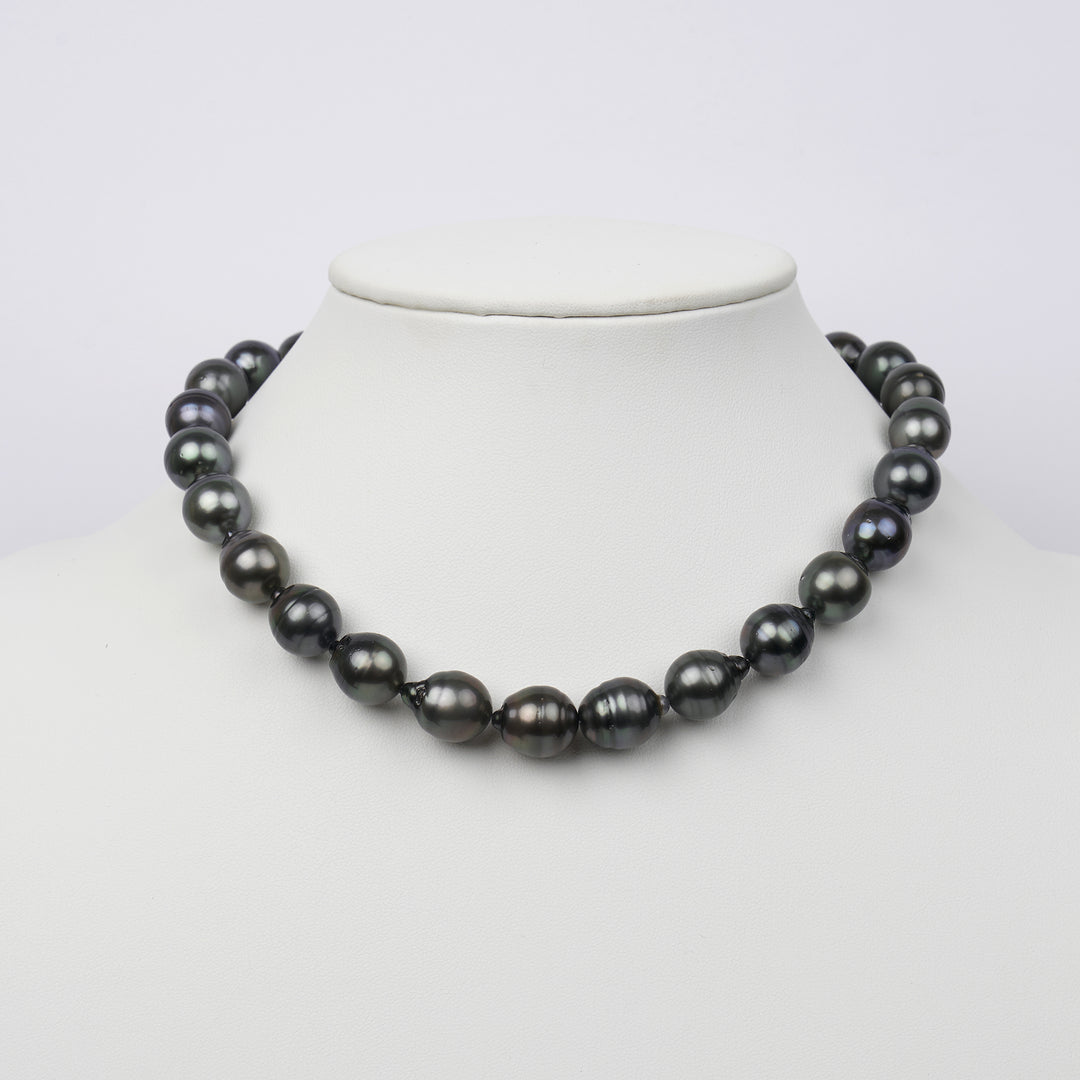 12.0-12.9 mm AA+ Tahitian Drop Pearl Necklace Bust