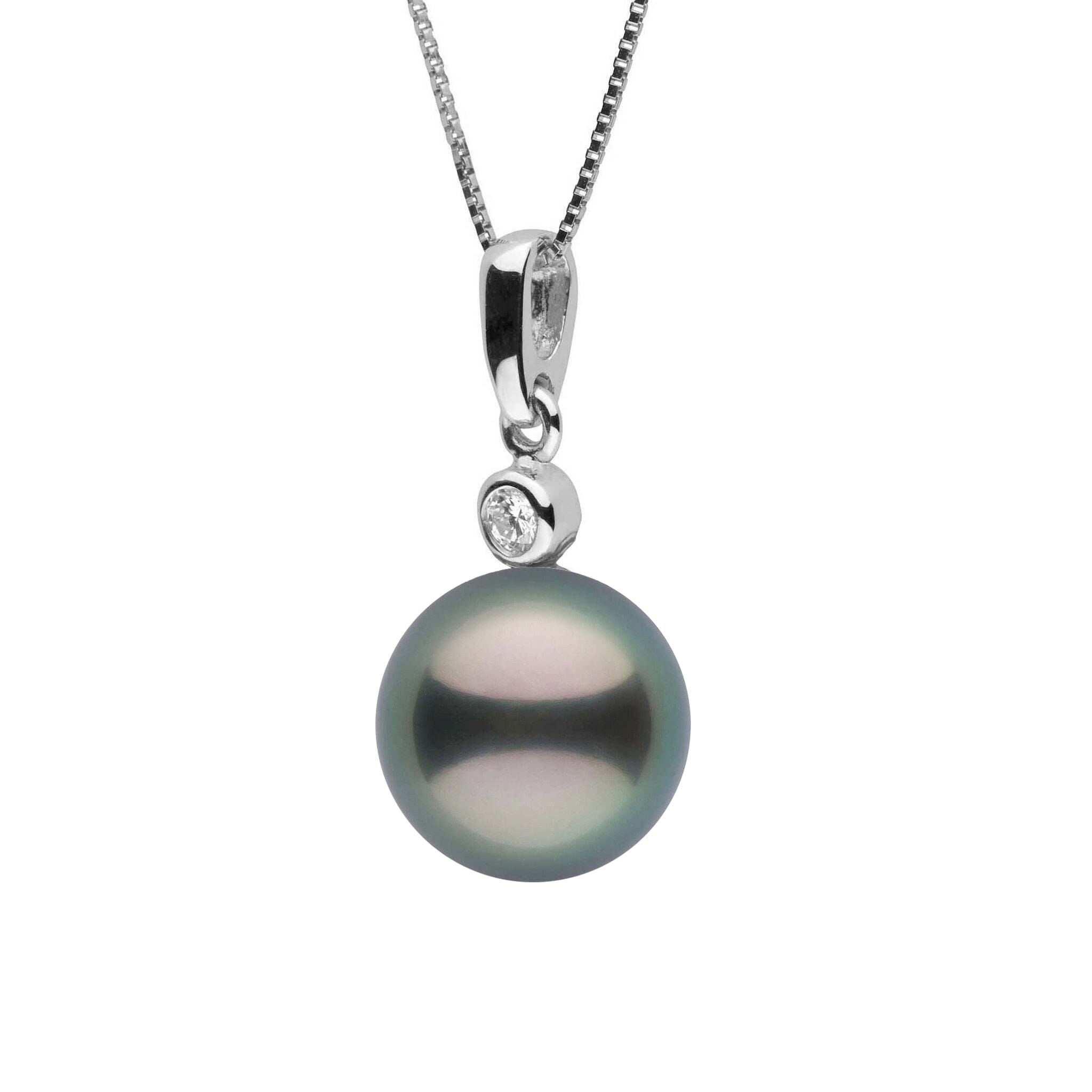 Brilliant Collection 8.0-9.0 mm Tahitian Pearl and Diamond Pendant