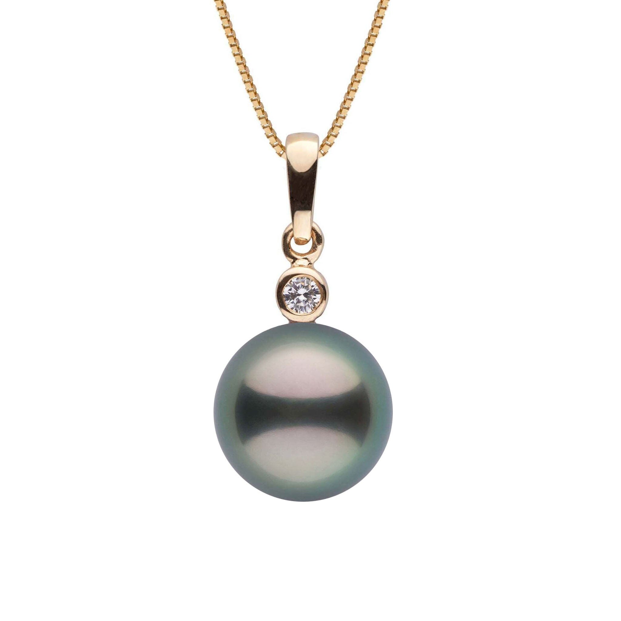 Brilliant Collection 8.0-9.0 mm Tahitian Pearl and Diamond Pendant