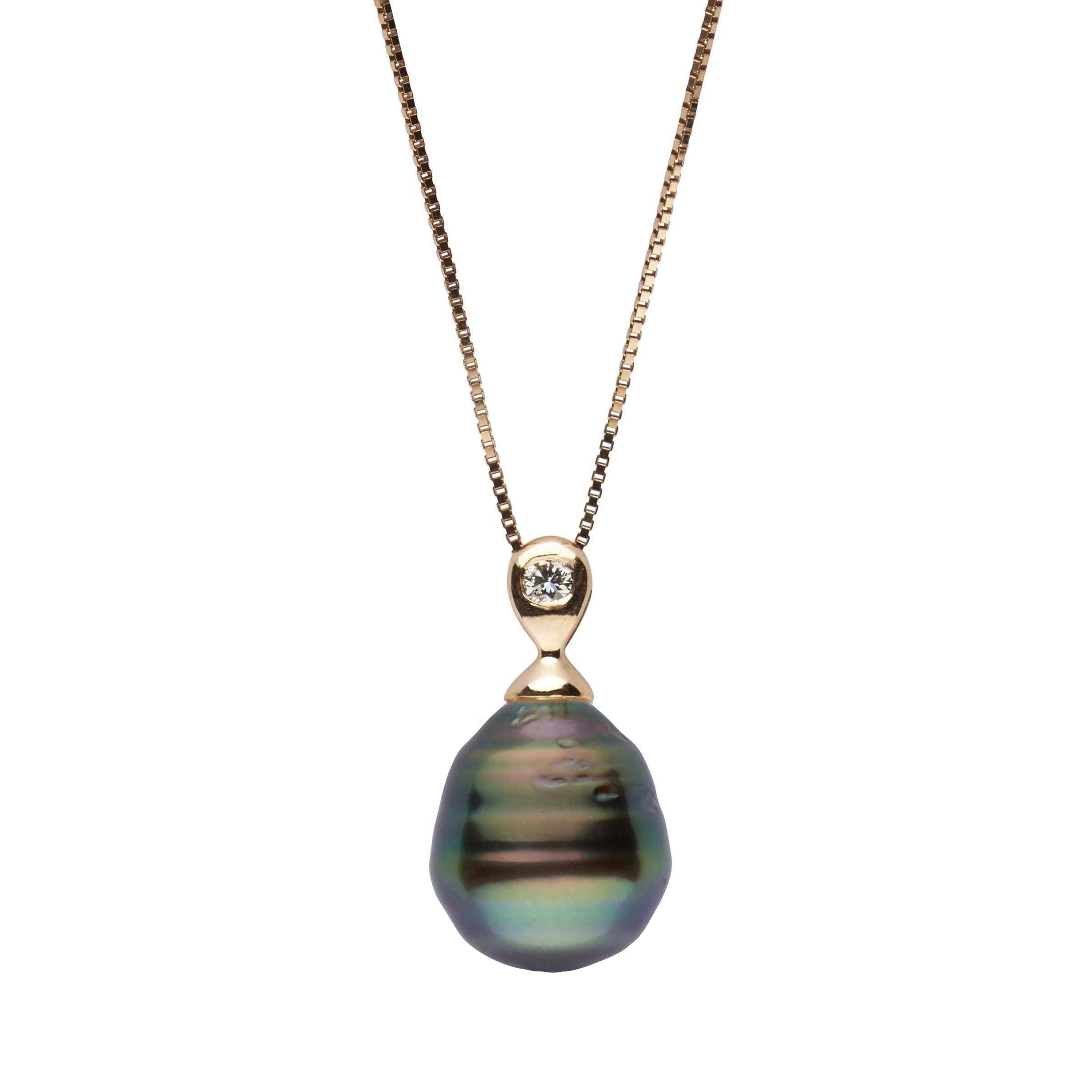 Dew Collection 9.0-10.0 mm Tahitian Baroque Pearl and Diamond Pendant
