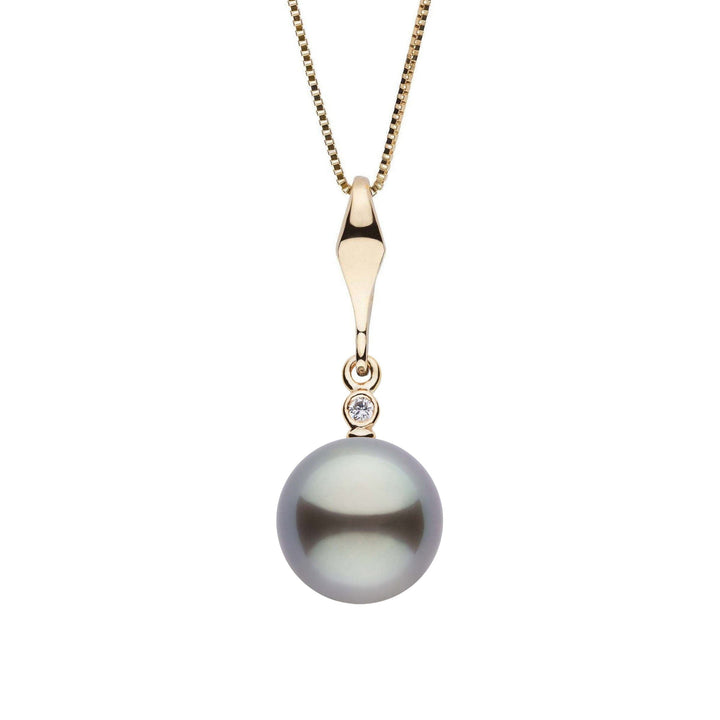 Essential Collection 9.0-10.0 mm Tahitian Pearl and Diamond Pendant