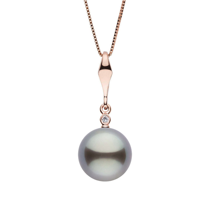 Essential Collection 10.0-11.0 mm Tahitian Pearl and Diamond Pendant