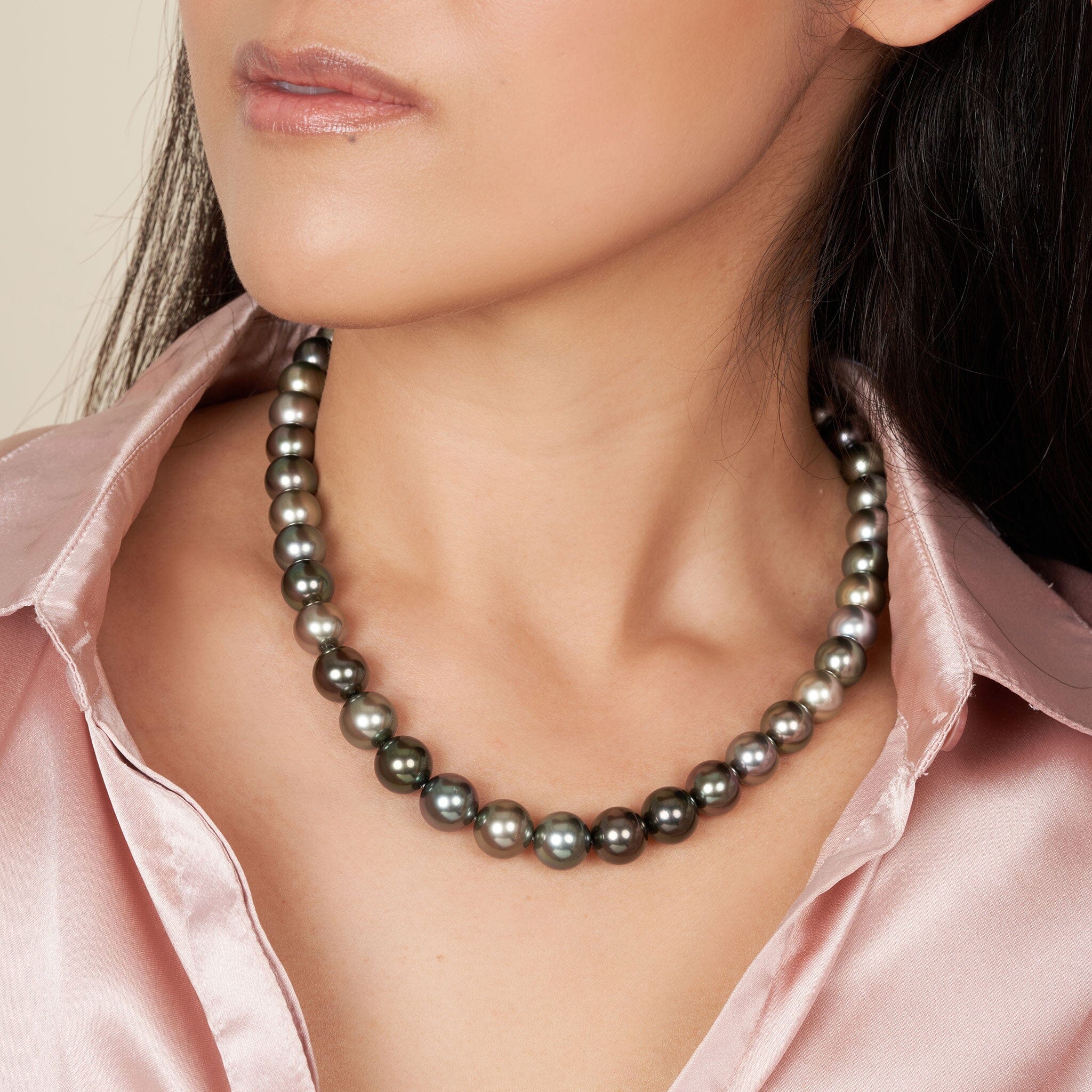 10.0-11.6 mm AAA Tahitian Round Pearl Necklace