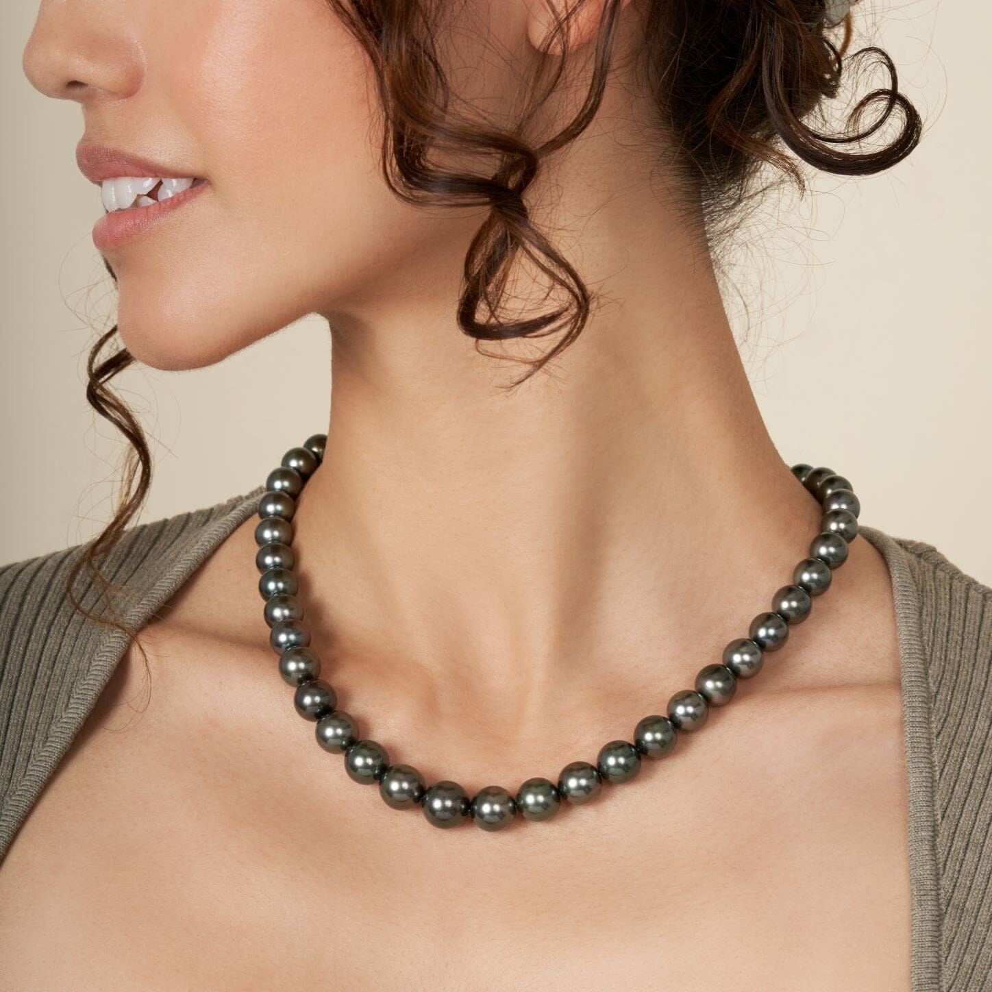 8.3-11.3 mm AAA Tahitian Round Pearl Necklace