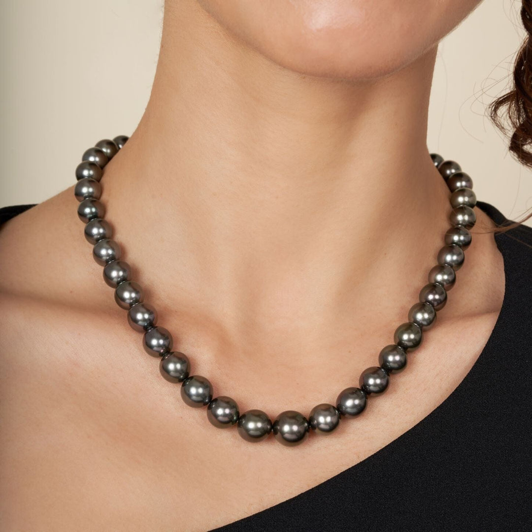 8.2-12.0 mm AAA Tahitian Round Pearl Necklace