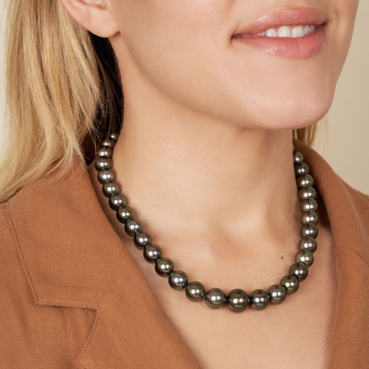 10.0-13.5 mm AA+ Tahitian Round Pearl Necklace