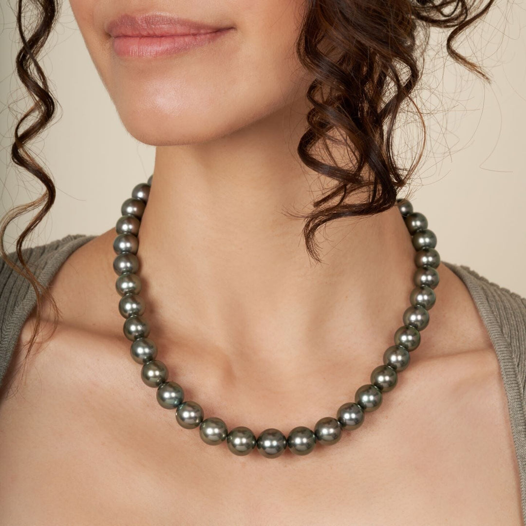 10.1-12.1 mm AAA Tahitian Round Pearl Necklace