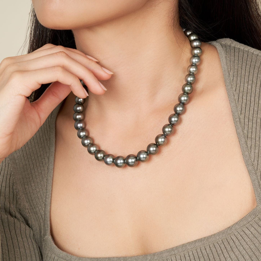 10.0-12.1 mm AAA Tahitian Round Pearl Necklace