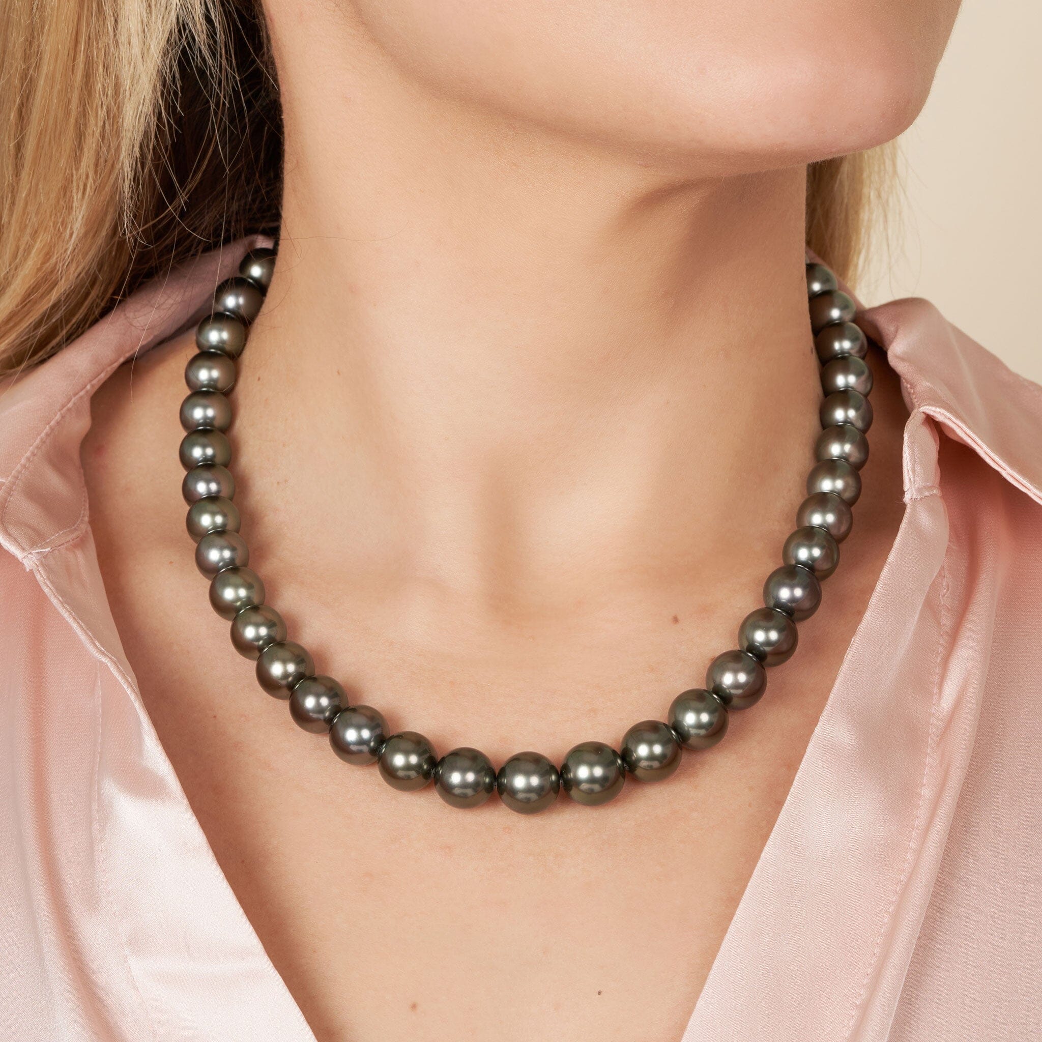 10.0-12.1 mm AAA Tahitian Round Pearl Necklace