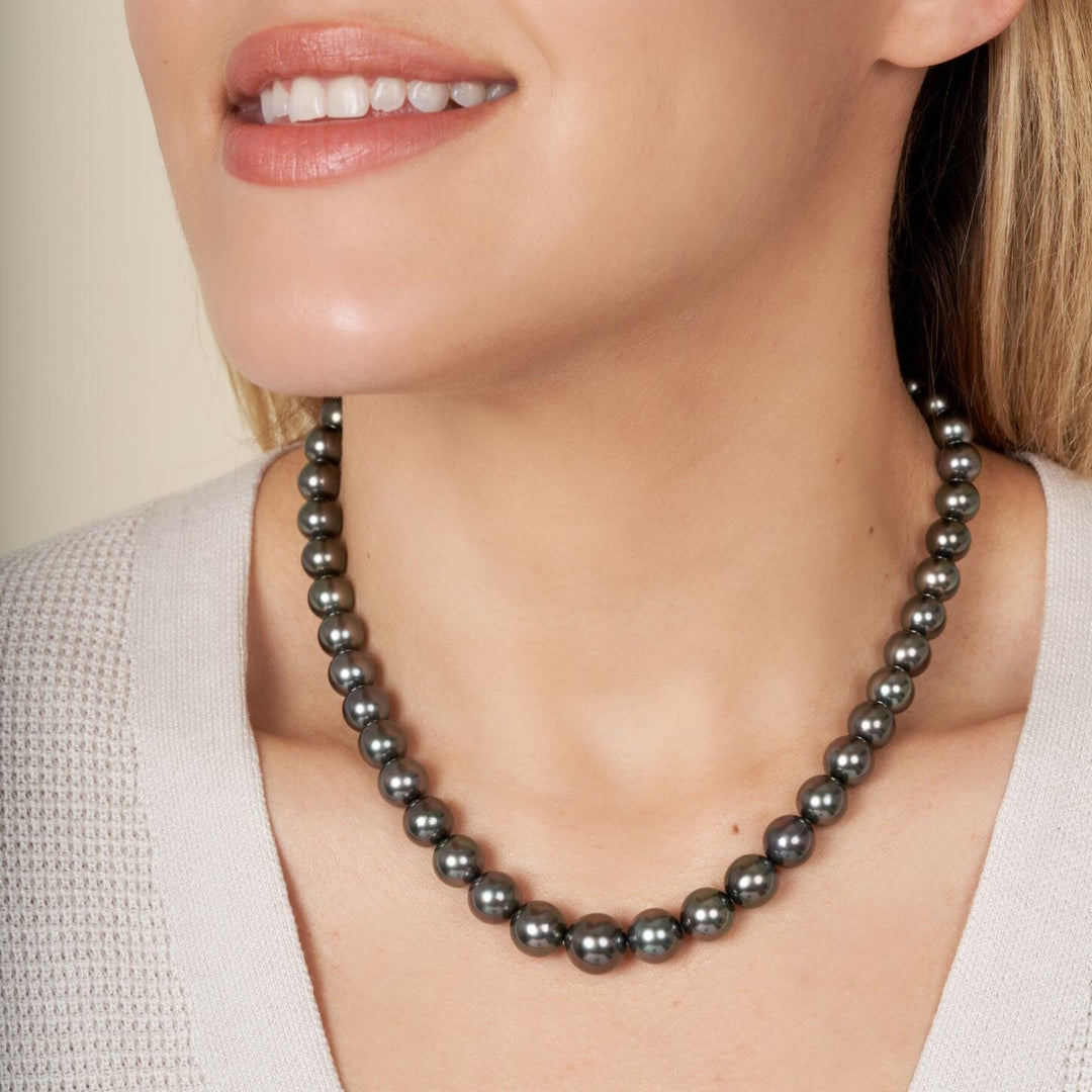 8.2-11.6 mm AAA Tahitian Round Pearl Necklace