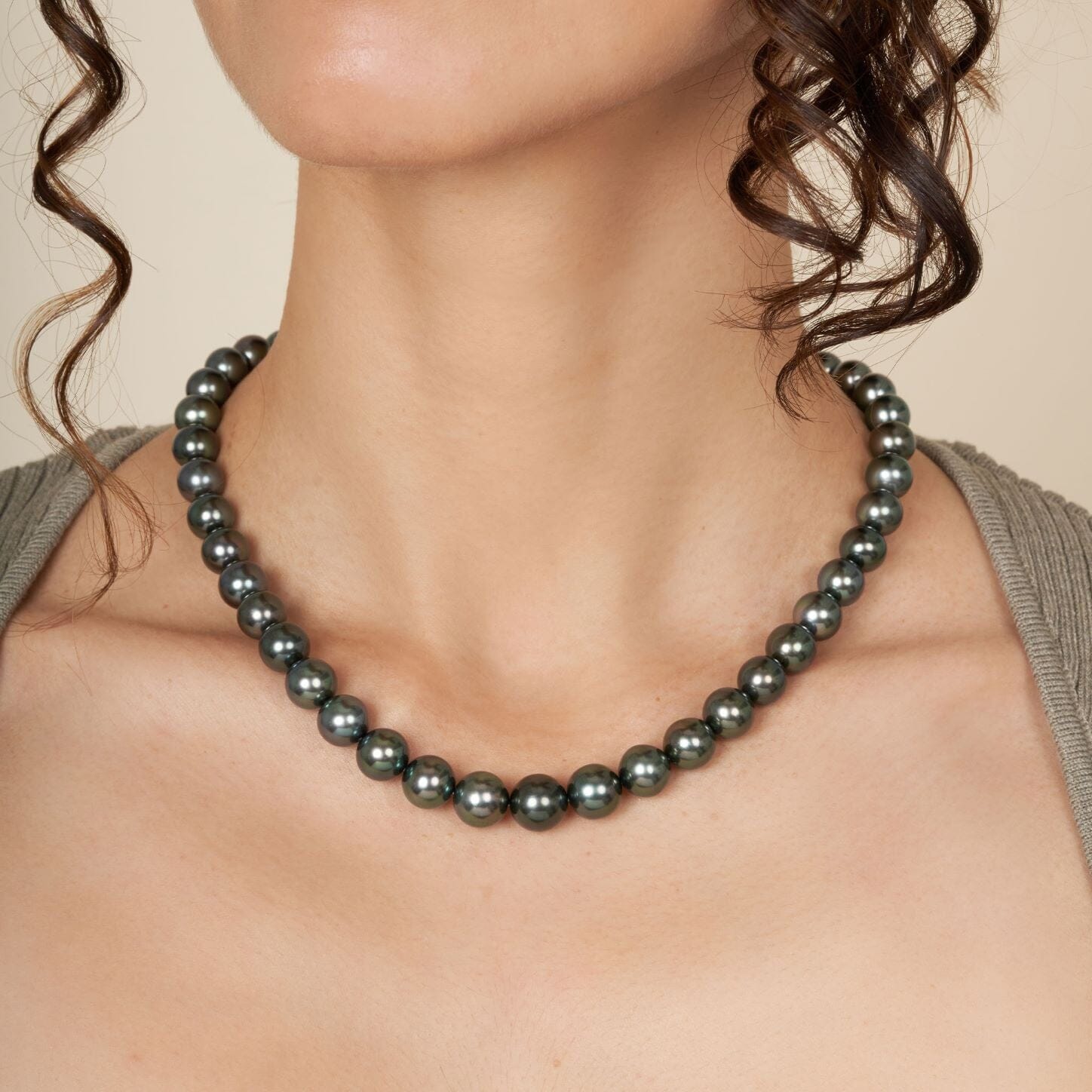 8.2-10.9 mm AAA Tahitian Round Pearl Necklace