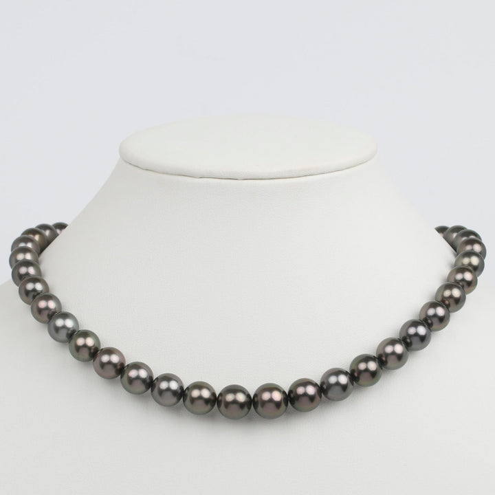10.0-11.8 mm AAA Tahitian Round Pearl Necklace on bust