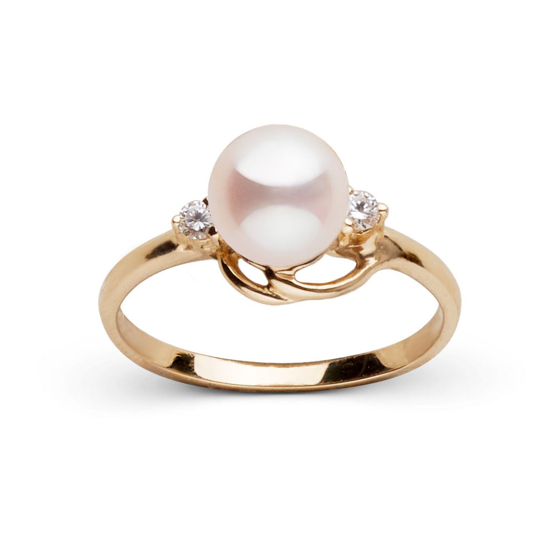 Tiara Collection White Freshadama Pearl and Diamond Ring – Pearl Paradise