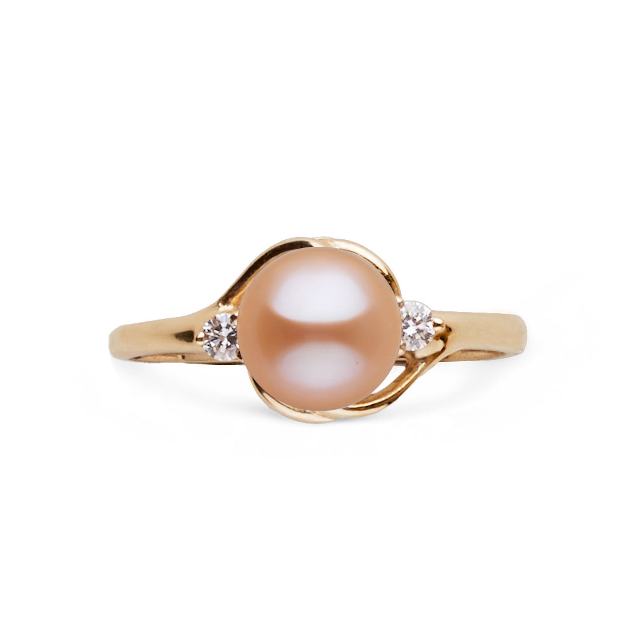 Tiara Collection Pink Freshadama Pearl and Diamond Ring