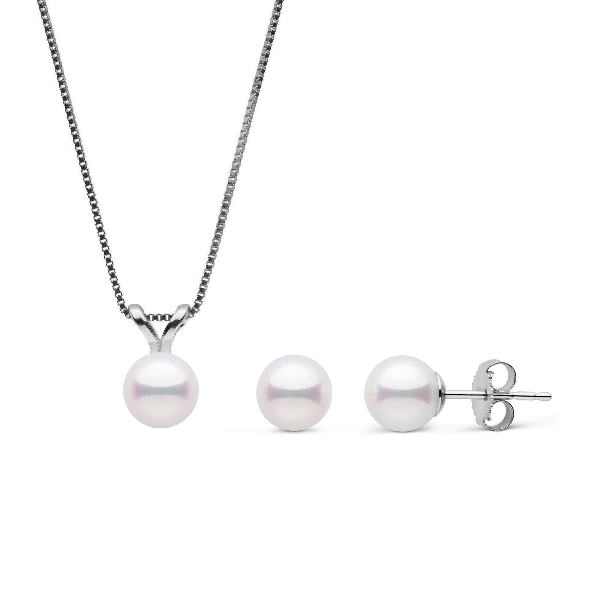 6.0-6.5 mm Akoya Pearl Unity Collection Pendant and Earrings Set