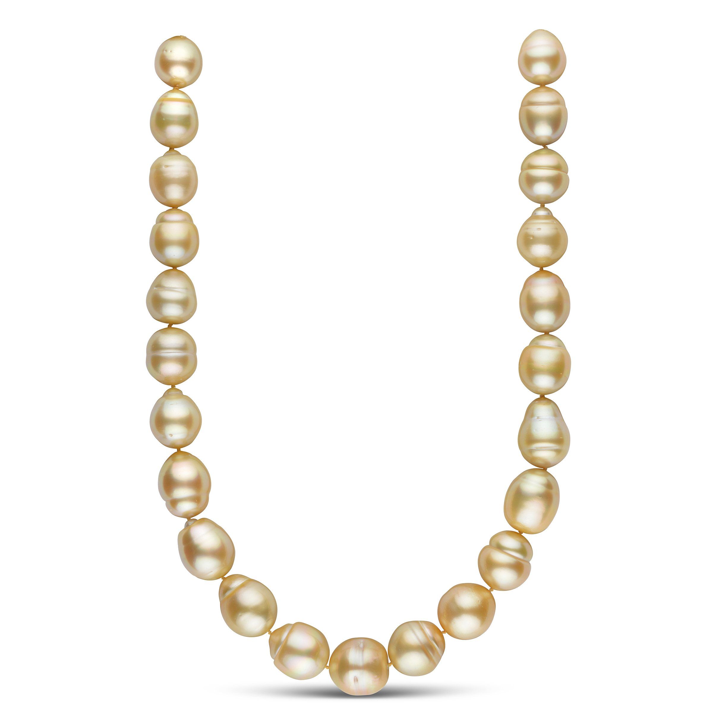 18 inch 15.0-17.2 mm AA+/AAA Golden South Sea Baroque Pearl Necklace