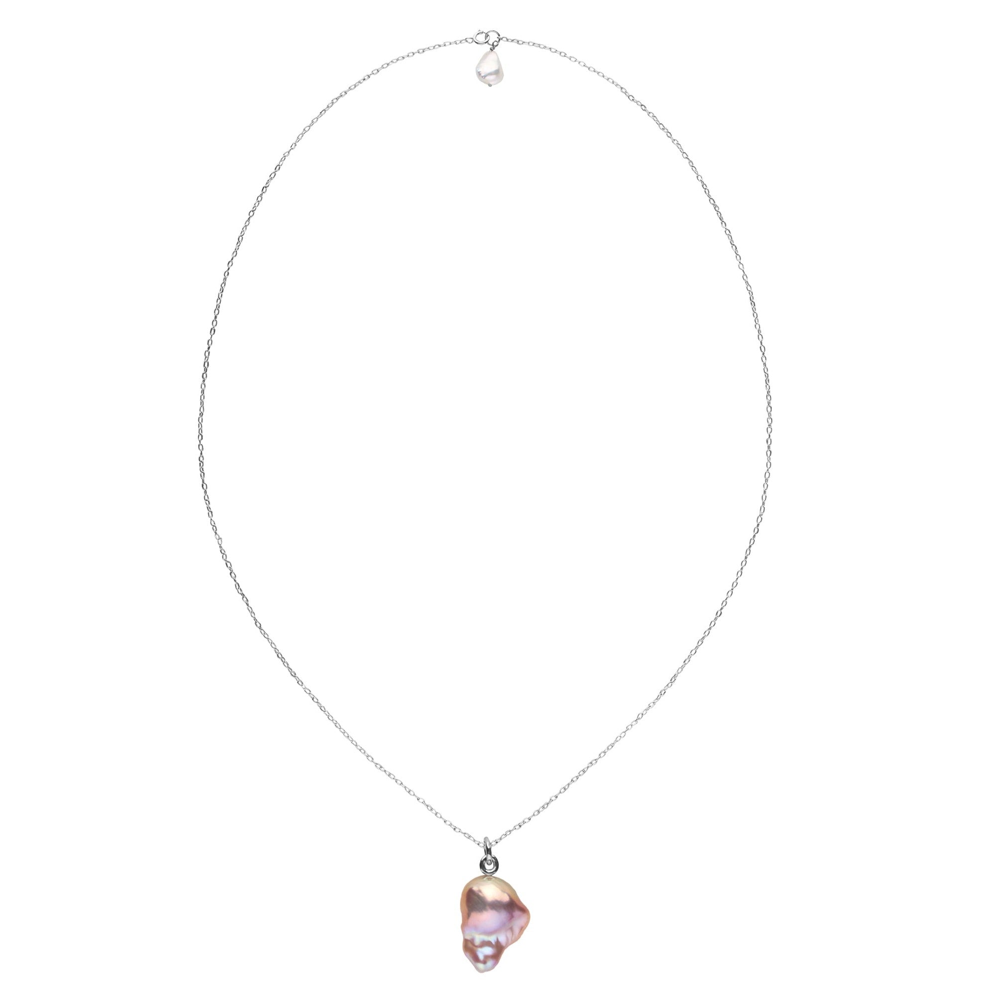 Lavender Freshwater Baroque Pearl Pendant with Keshi Pearl Accent
