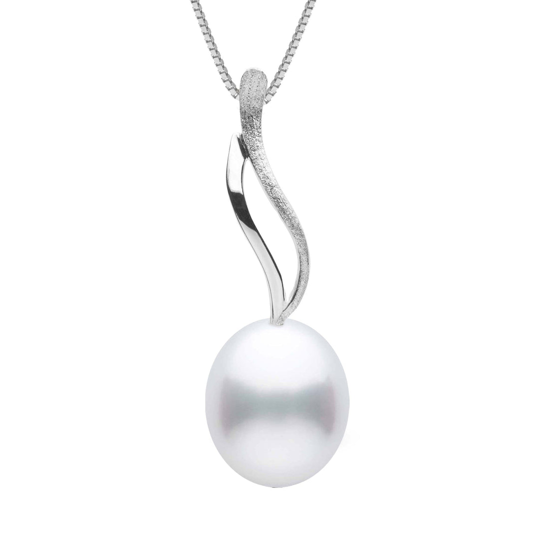 Wisp Collection 9.0-10.0 mm Drop White South Sea Pearl Pendant White Gold
