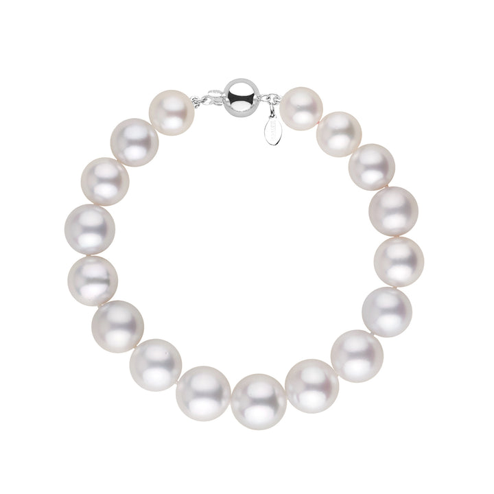 8.3-10.9 mm AAA Gem Quality White South Sea Round Pearl Bracelet