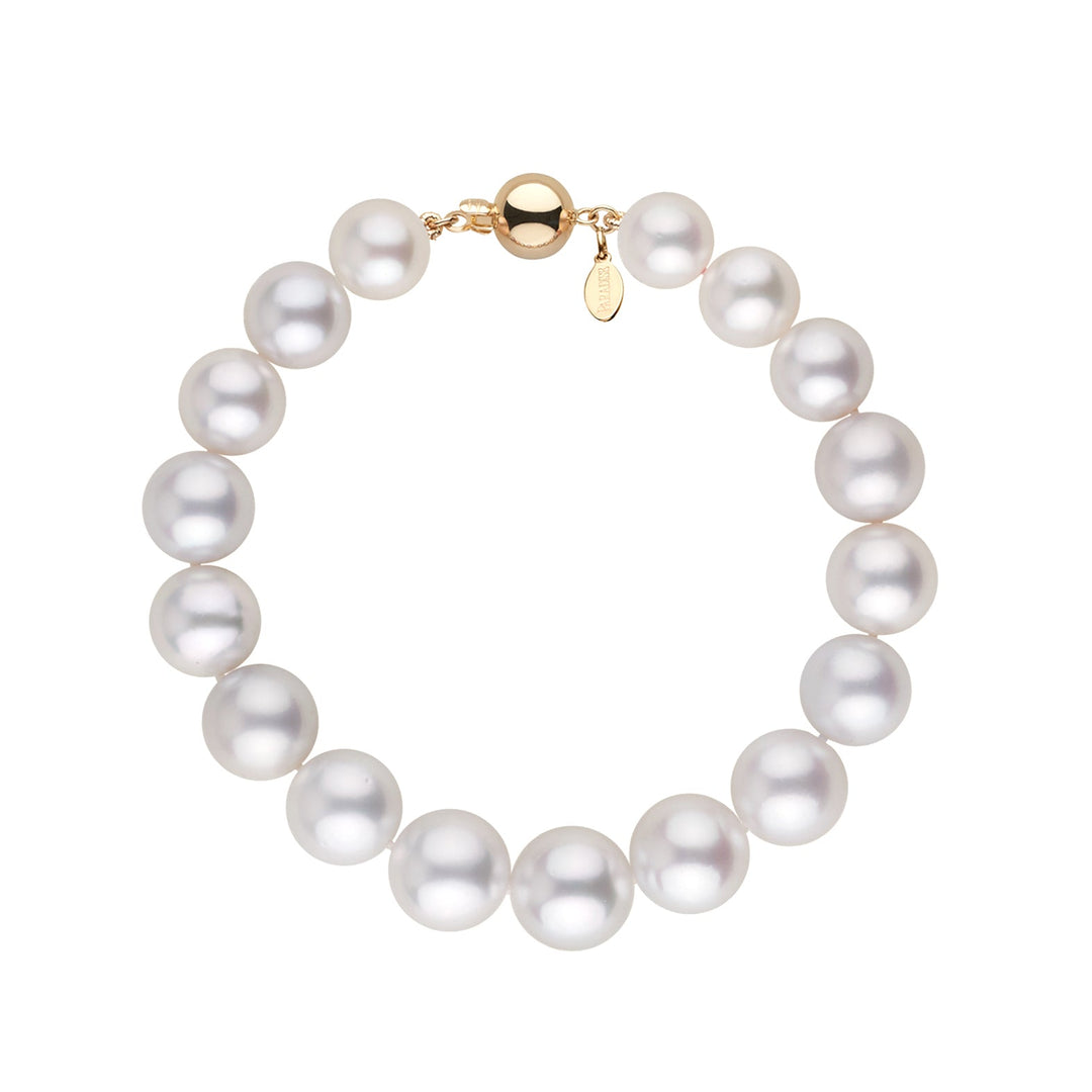 8.3-10.9 mm AAA Gem Quality White South Sea Round Pearl Bracelet