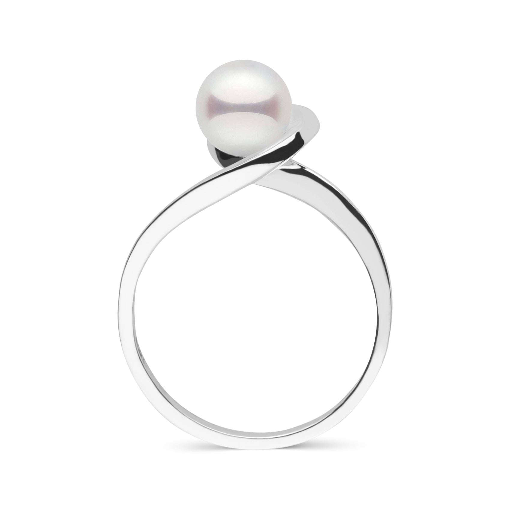 6.5-7.0 mm Akoya Pearl Wishbone Collection Ring white gold 2