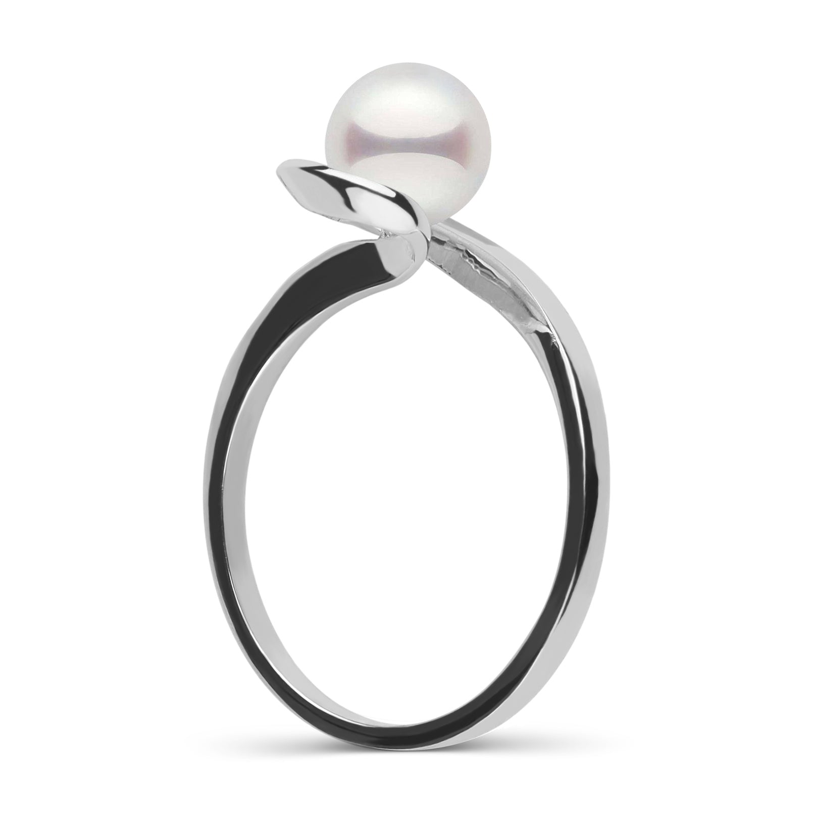 6.5-7.0 mm Akoya Pearl Wishbone Collection Ring white gold 3