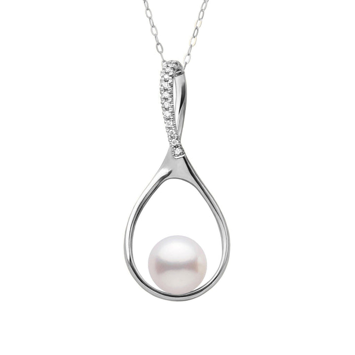 Wishbone Collection 7.5-8.0 mm Freshadama Pearl and Diamond Pendant