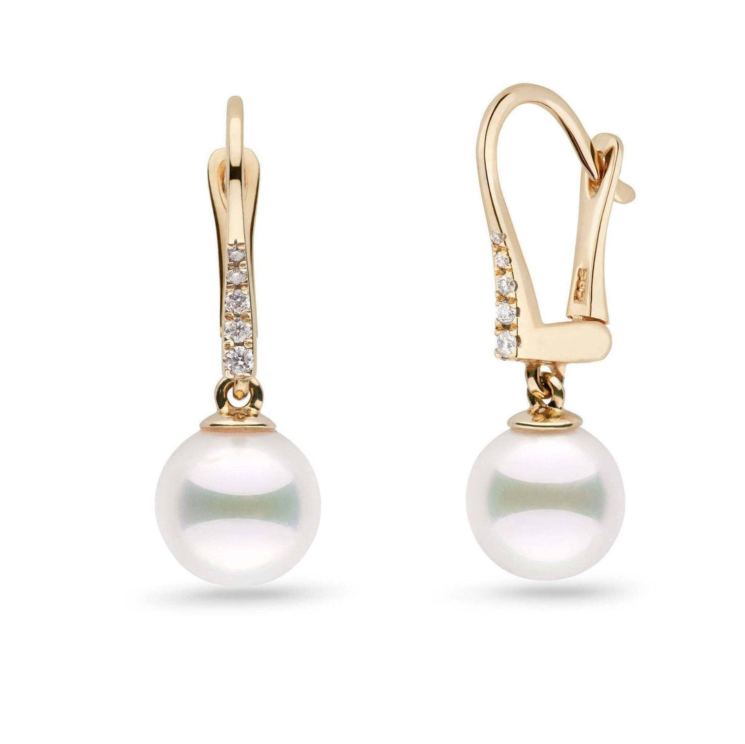 Allure Collection Akoya 8.0-8.5 mm Pearl & Diamond Dangle Earrings